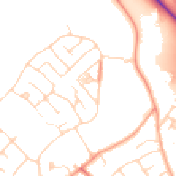 Daytime road noise heatmap for WD23 3DG