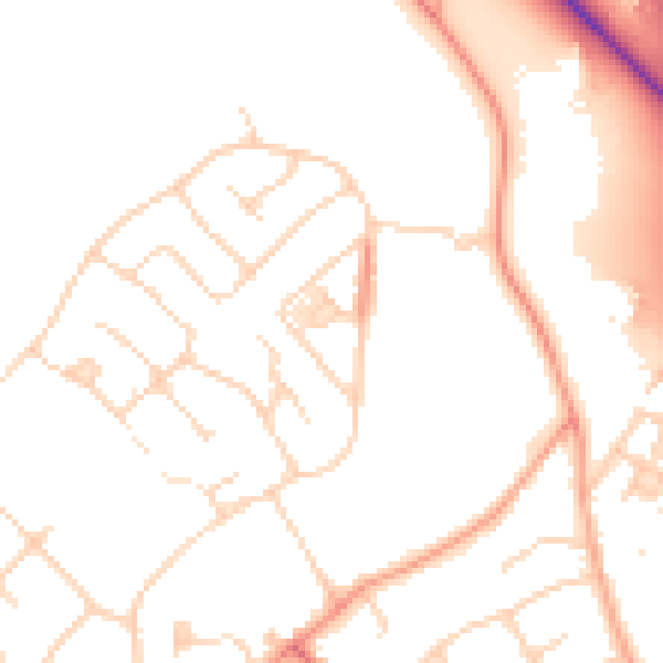 Daytime road noise heatmap for WD23 3EP
