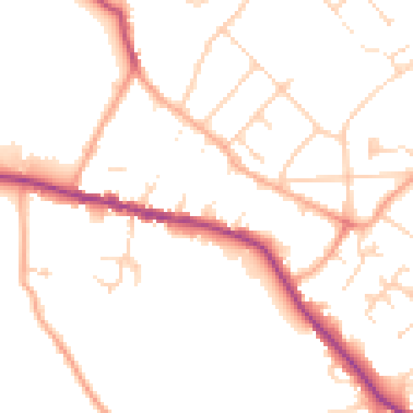 Daytime road noise heatmap for WD23 3HP
