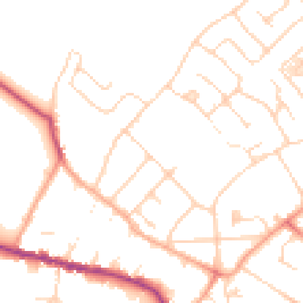 Daytime road noise heatmap for WD23 3NH