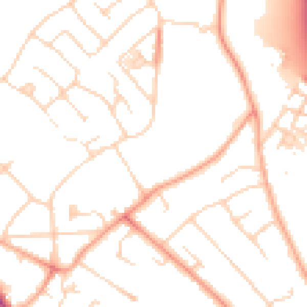 Daytime road noise heatmap for WD23 3PF