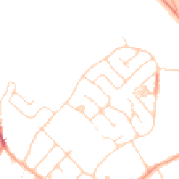Daytime road noise heatmap for WD23 3XW