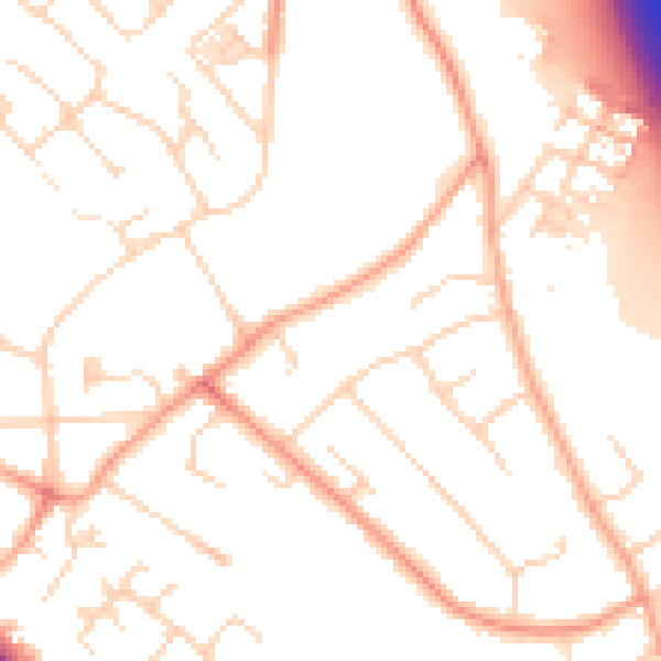 Daytime road noise heatmap for WD23 4DN