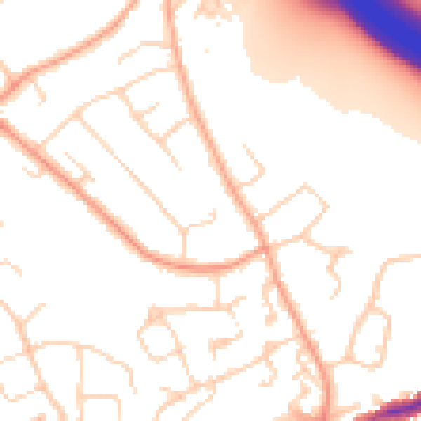 Daytime road noise heatmap for WD23 4FA
