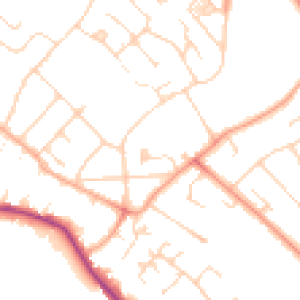 Daytime road noise heatmap for WD23 4FE