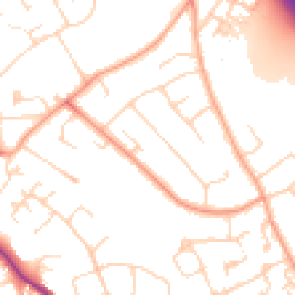 Daytime road noise heatmap for WD23 4YF