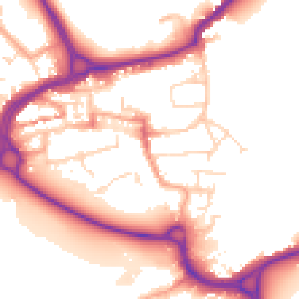 Daytime road noise heatmap for WD3 1BX