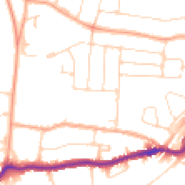Daytime road noise heatmap for WD3 3PL