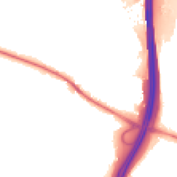 Night-time road noise heatmap for WD3 5TJ