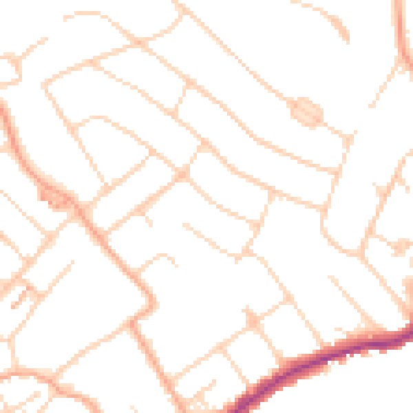Daytime road noise heatmap for WD3 7ET