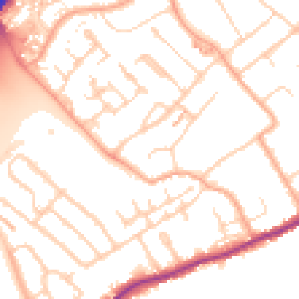 Daytime road noise heatmap for WD3 8EF