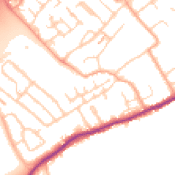 Daytime road noise heatmap for WD3 8QZ