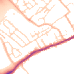 Daytime road noise heatmap for WD3 8SB