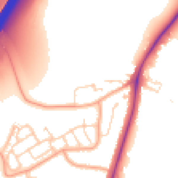 Daytime road noise heatmap for WD3 9RE