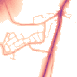 Daytime road noise heatmap for WD3 9TP