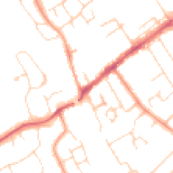 Daytime road noise heatmap for WD6 1AA
