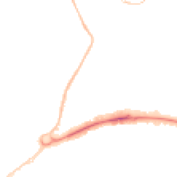 Night-time road noise heatmap for WD6 1AN
