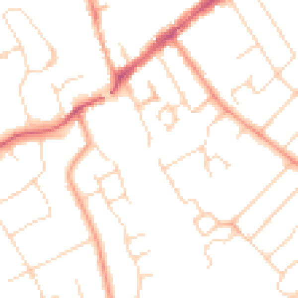 Daytime road noise heatmap for WD6 1DF