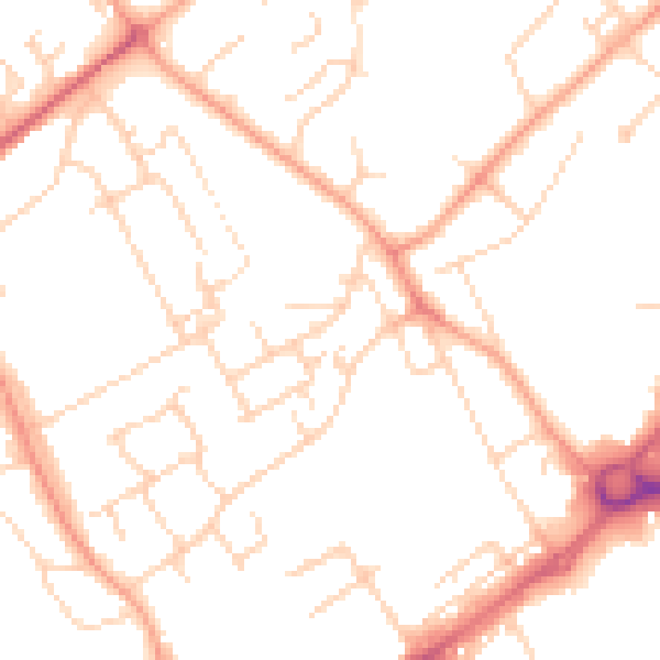 Daytime road noise heatmap for WD6 1PG