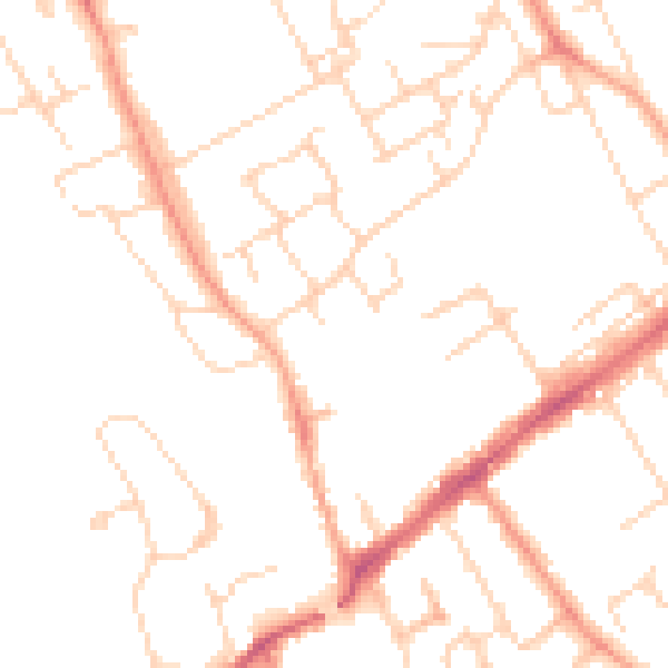 Daytime road noise heatmap for WD6 1UE