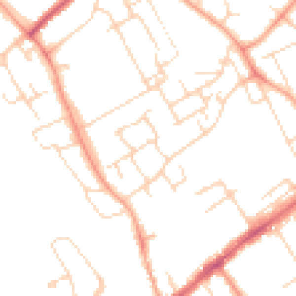 Daytime road noise heatmap for WD6 1UU