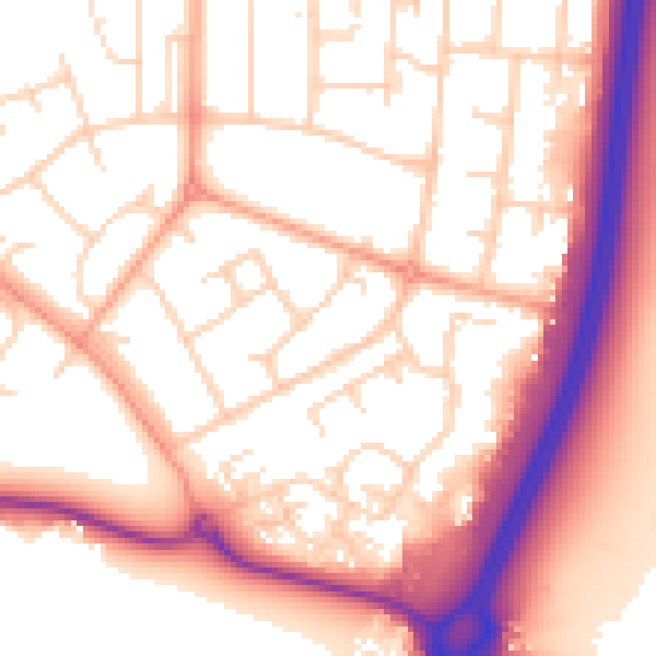 Daytime road noise heatmap for WD6 2JR