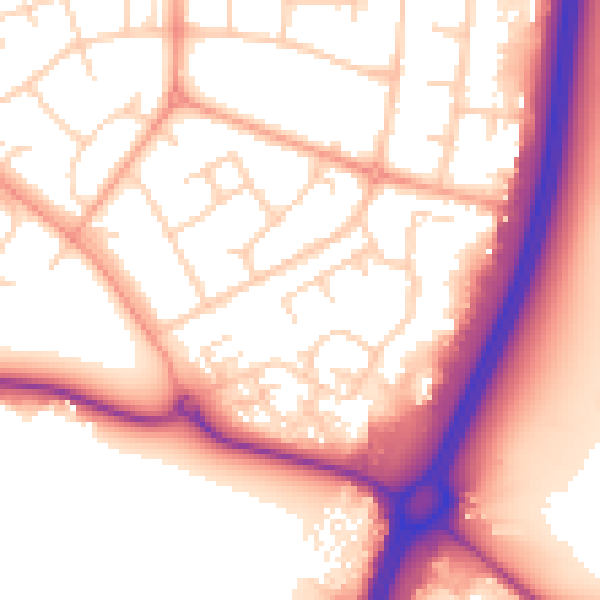 Daytime road noise heatmap for WD6 2SD