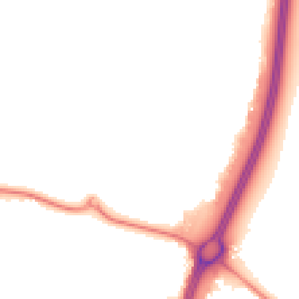 Night-time road noise heatmap for WD6 2SD