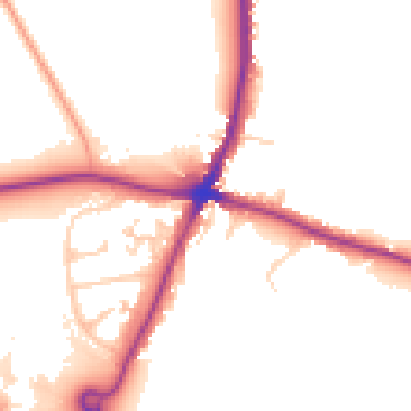 Daytime road noise heatmap for WD6 3BZ