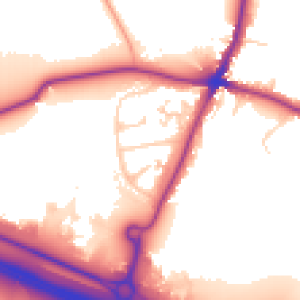 Daytime road noise heatmap for WD6 3DP