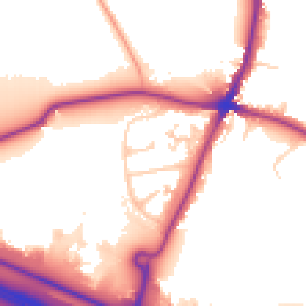 Daytime road noise heatmap for WD6 3DW