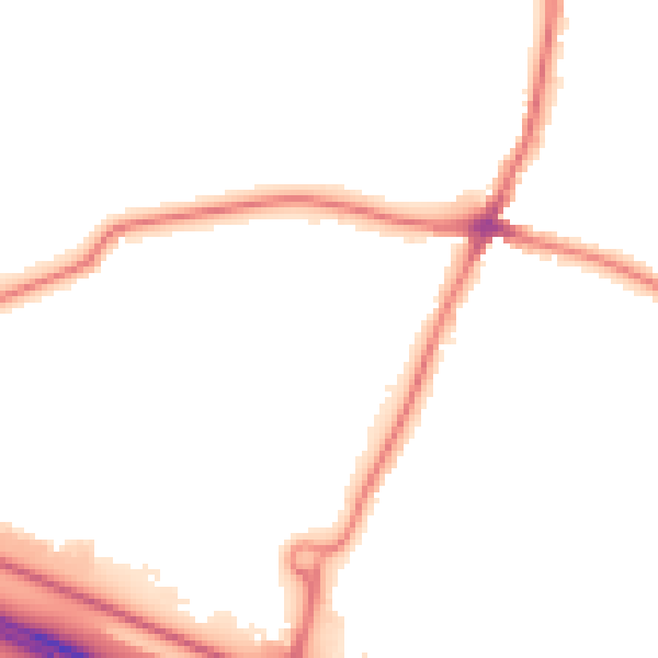 Night-time road noise heatmap for WD6 3DW