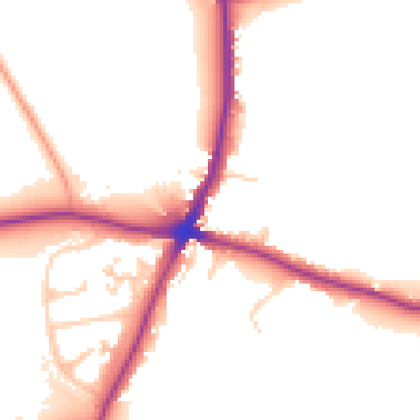 Daytime road noise heatmap for WD6 3EB