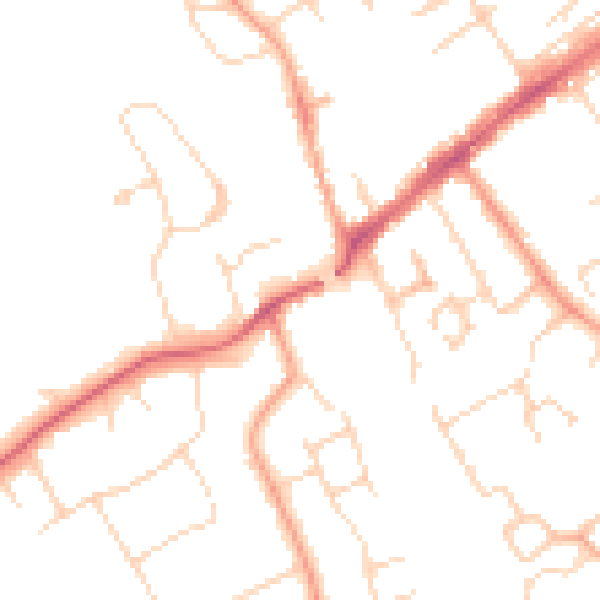 Daytime road noise heatmap for WD6 3FH