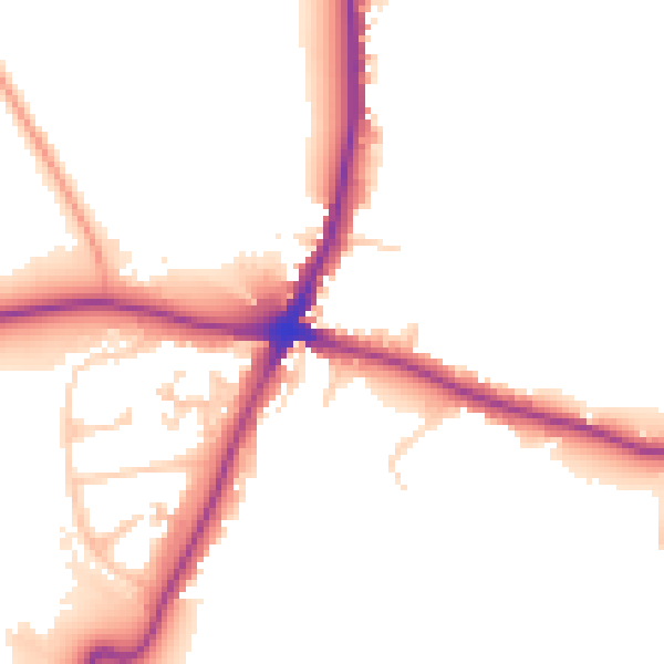 Daytime road noise heatmap for WD6 3HE