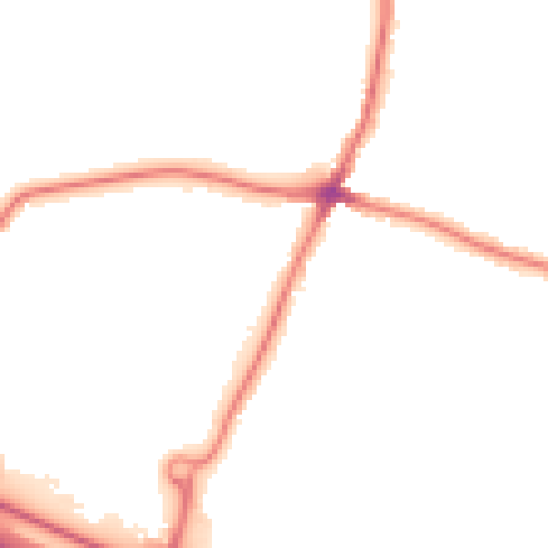 Night-time road noise heatmap for WD6 3HP