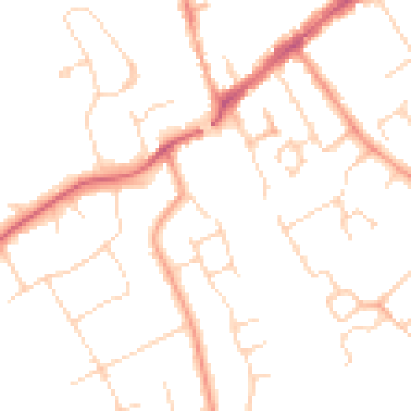 Daytime road noise heatmap for WD6 3HX