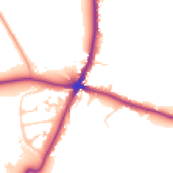 Daytime road noise heatmap for WD6 3JP