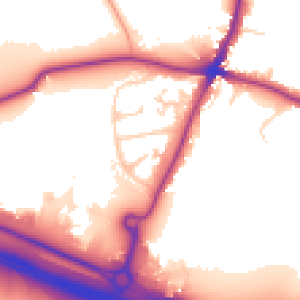 Daytime road noise heatmap for WD6 3LL