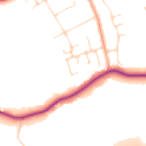 Daytime road noise heatmap for WD6 3NJ