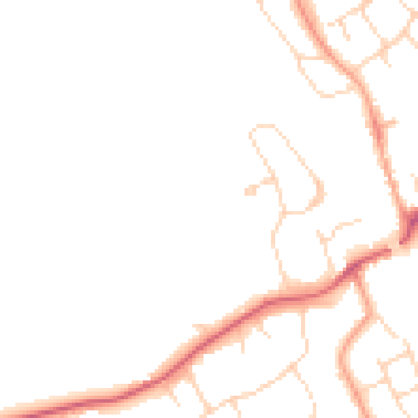 Daytime road noise heatmap for WD6 3PW