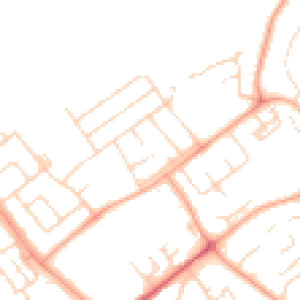 Daytime road noise heatmap for WD6 4AF
