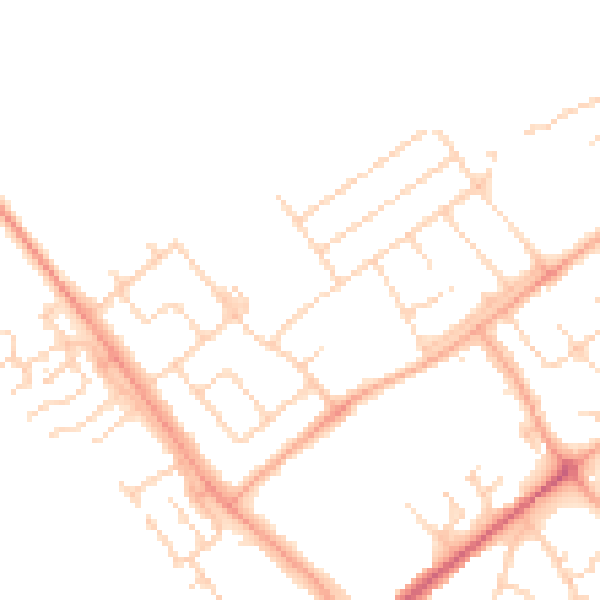 Daytime road noise heatmap for WD6 4BT