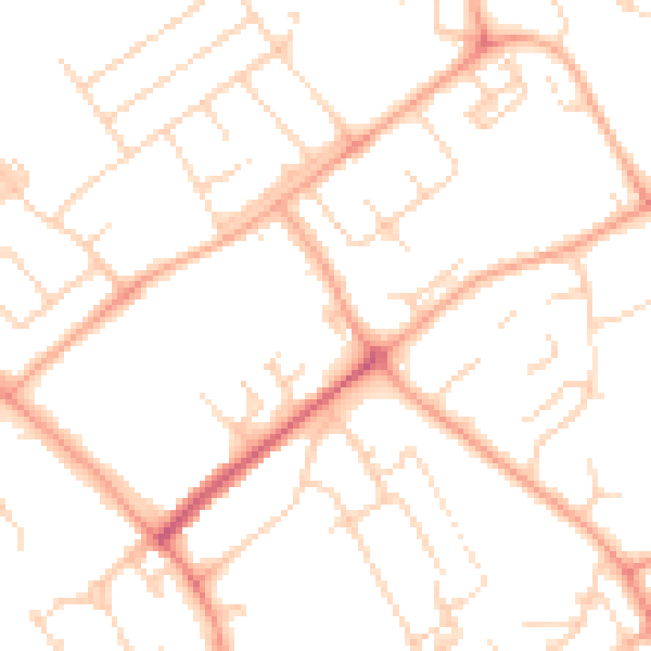 Daytime road noise heatmap for WD6 4DT