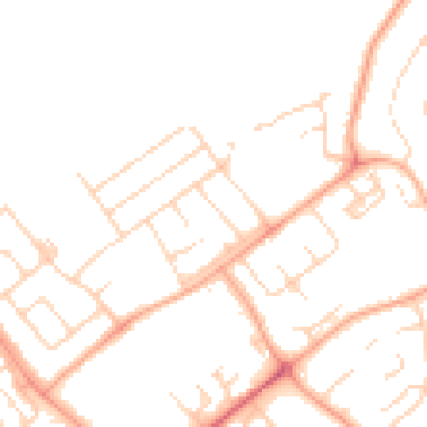 Daytime road noise heatmap for WD6 4HN