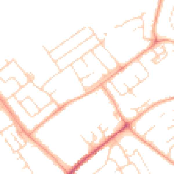 Daytime road noise heatmap for WD6 4HX