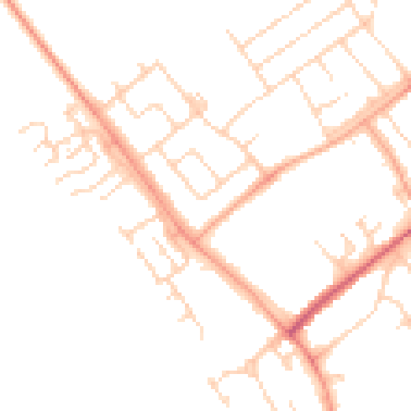 Daytime road noise heatmap for WD6 4LN
