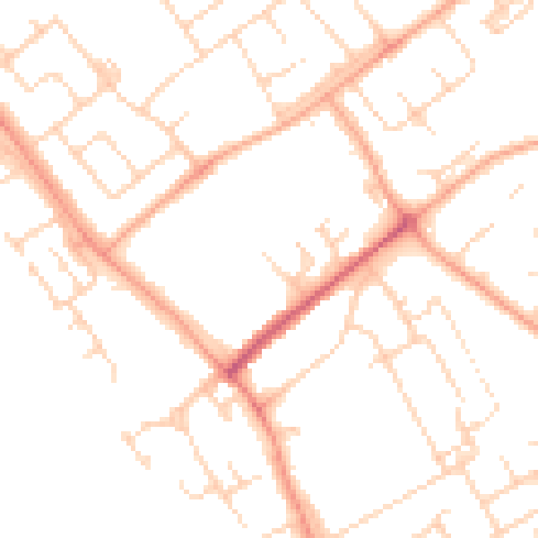 Daytime road noise heatmap for WD6 4QG