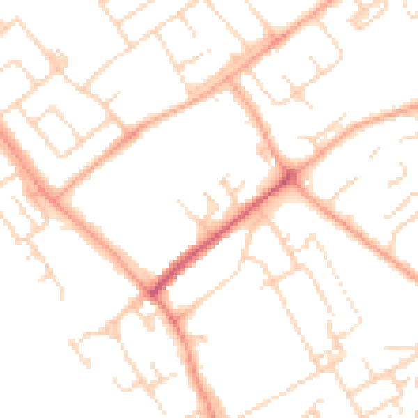 Daytime road noise heatmap for WD6 4QJ