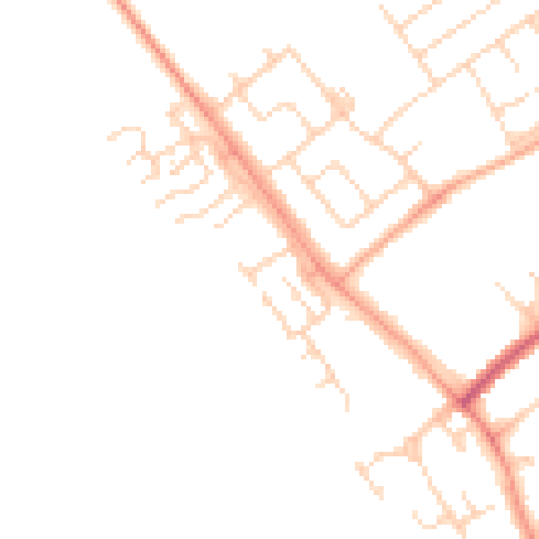 Daytime road noise heatmap for WD6 4TE